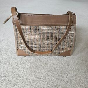 Hartmann Luggage Midcentury Tweed Travel Carry-On Shoulder Bag Vtg1960s Wheels